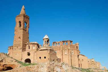 İspanyol İç Savaşı sırasında İspanya 'nın Zaragoza eyaleti Aragon' da bombalanan Belchite harabeleri..