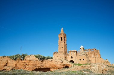 İspanyol İç Savaşı sırasında İspanya 'nın Zaragoza eyaleti Aragon' da bombalanan Belchite harabeleri..