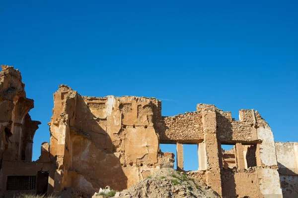 Ruinerna Belchite Stad Som Bombades Spanska Inbördeskriget Zaragozaprovinsen Aragonien Spanien — Stockfoto