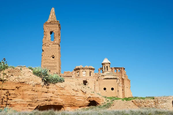 Ruínas Belchite Uma Cidade Bombardeada Durante Guerra Civil Espanhola Província — Fotografia de Stock