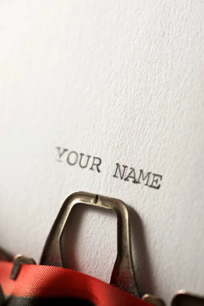 Cümle Senin Adın Daktiloyla Yazılmış — Stok fotoğraf