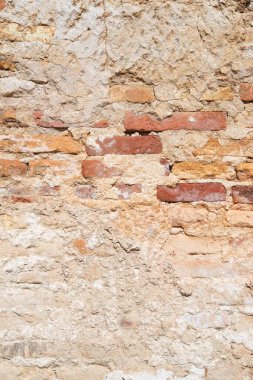 Belchite 'de eski tuğla duvar, İspanya' da Aragon..