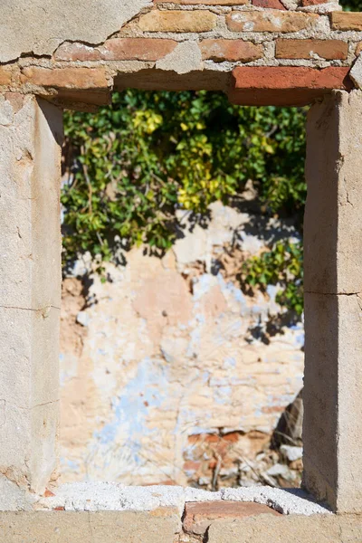 Ventana Antigua Belchite Aragón España —  Fotos de Stock