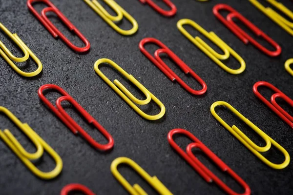 Paperclips Group Black Table — Stock Photo, Image