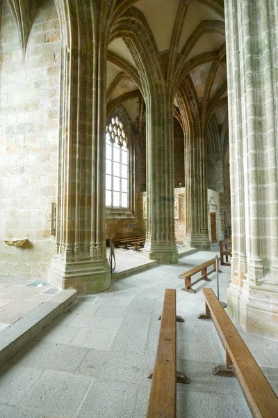 Mont Saint Michel France August 2014 Interior View Abbey Mont — Stock Photo, Image