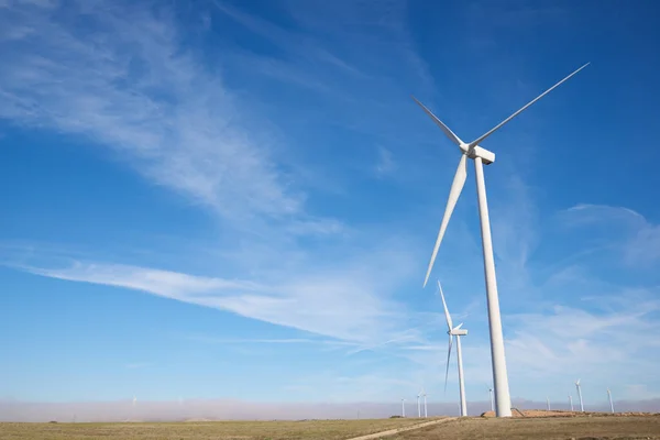 Větrné Mlýny Pro Výrobu Elektrické Energie Provincie Zaragoza Aragon Španělsku — Stock fotografie