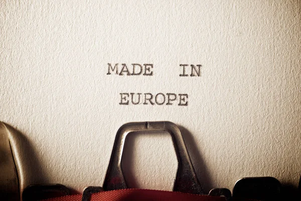 Sentence Made Europe Written Typewriter — Stock Photo, Image