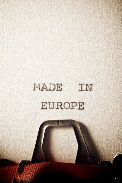 Sentence Made Europe Written Typewriter — Stock Photo, Image
