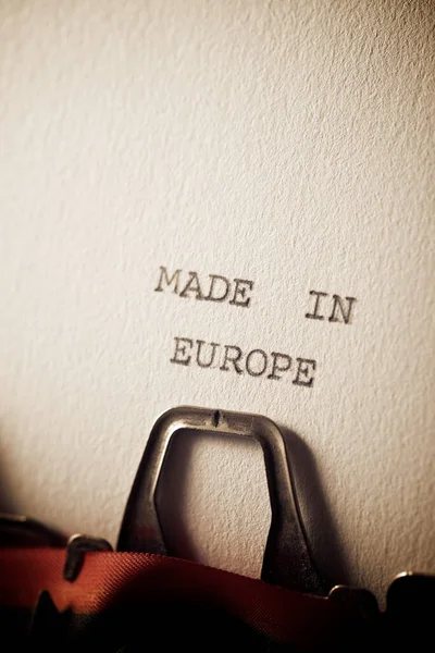 Sentence Made Europe Written Typewriter — Stock Photo, Image