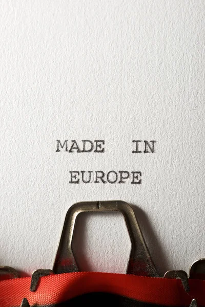 Frase Feita Europa Escrita Com Uma Máquina Escrever — Fotografia de Stock