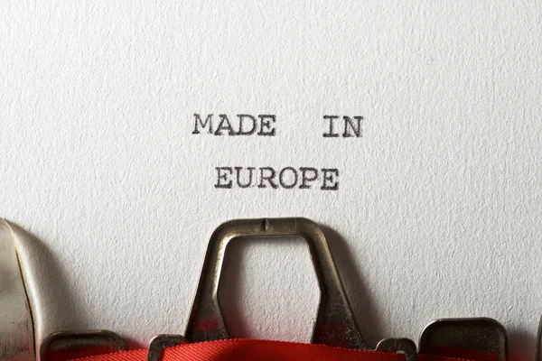 Sentence Made Europe Written Typewriter — Stock Photo, Image