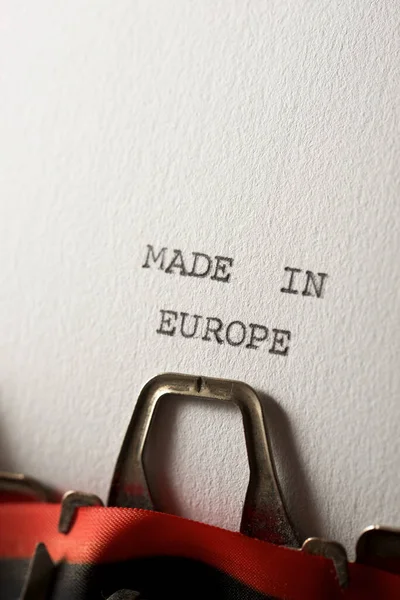 Der Satz Gemacht Europa Geschrieben Mit Einer Schreibmaschine — Stockfoto