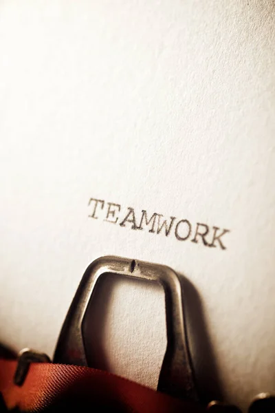 Word Teamwork Written Typewriter — Stock Photo, Image