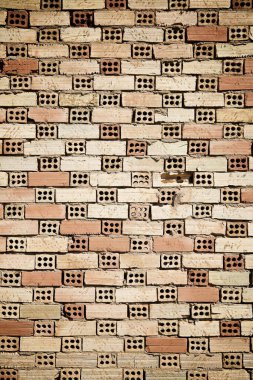 İspanya 'da bir kırsal binanın tuğla duvar arka planı.