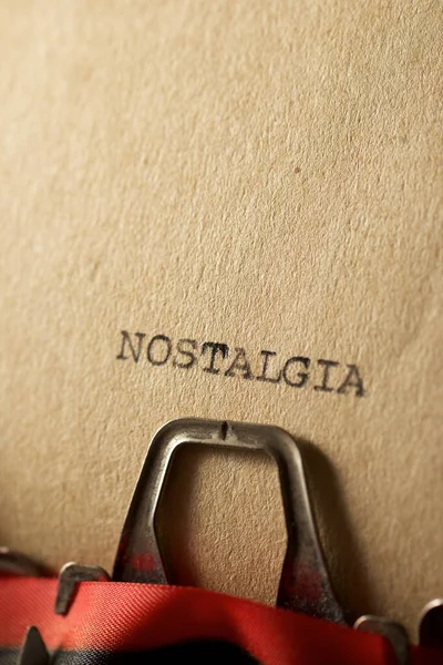 Parola Nostalgia Scritta Con Una Macchina Scrivere — Foto Stock