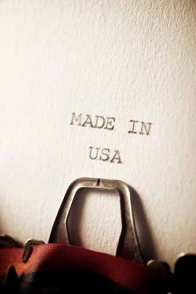 Sentence Made Usa Written Typewriter — Stock Photo, Image