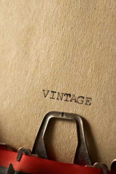 Palabra Vintage Escrita Con Una Máquina Escribir — Foto de Stock