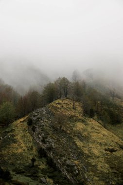 Lescun Vadisi'nde sis, Fransa'da Pireneler.