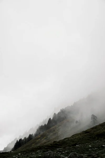 Mlha Údolí Lescun Pyreneese Francii — Stock fotografie