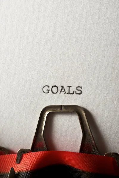 Word Goals Written Typewriter — Stock Photo, Image