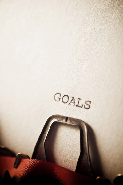 Слово Goals Написанное Пишущей Машинке — стоковое фото