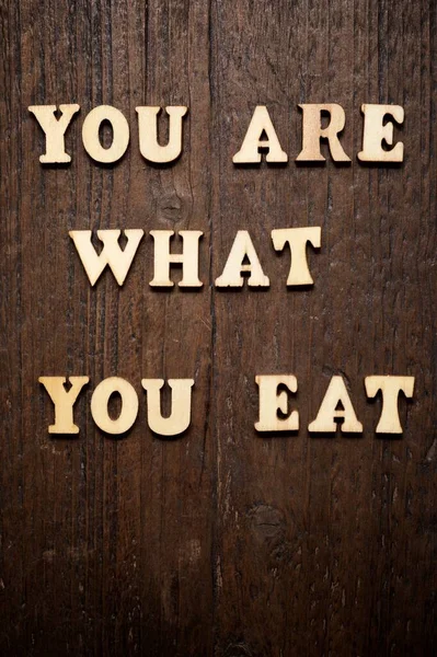 You What You Eat Sentence Wood Table — Stock Photo, Image