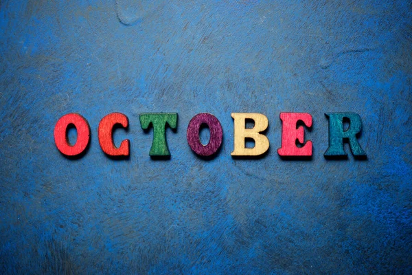 Ekim Mavi Bir Masada — Stok fotoğraf