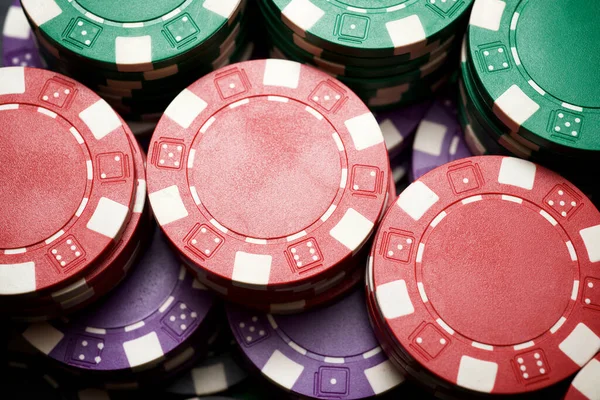 View Stacked Casino Chips — Stock Photo, Image