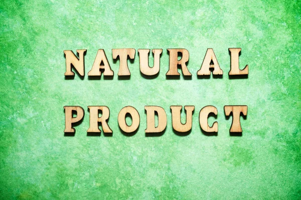 Текст Натурального Продукта Зеленой Бумаге — стоковое фото