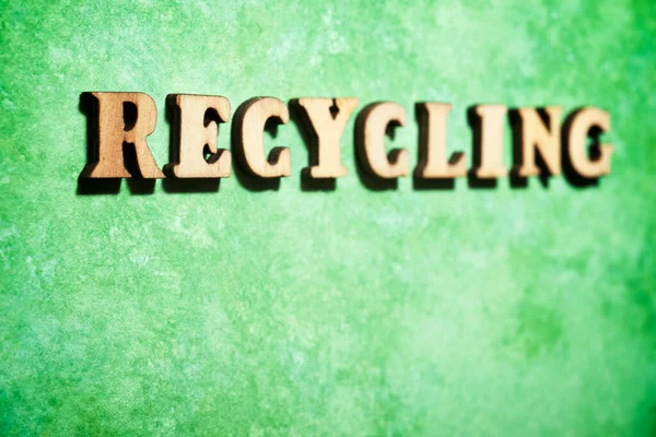 Recycling Von Wort Auf Grünem Papier — Stockfoto