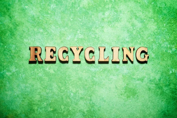 Recycling Von Wort Auf Grünem Papier — Stockfoto