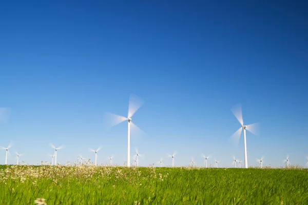 Větrné Mlýny Pro Výrobu Elektrické Energie Provincie Zaragoza Aragon Španělsku — Stock fotografie