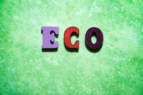 Palabra Ecológica Sobre Libro Verde —  Fotos de Stock