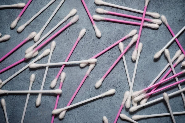 Ear Swabs Stone Table — Stock Photo, Image