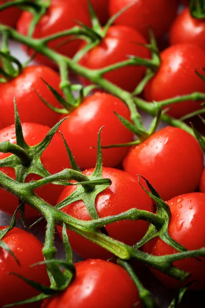 Cherry Tomatoes Gray Table — Stock Photo, Image