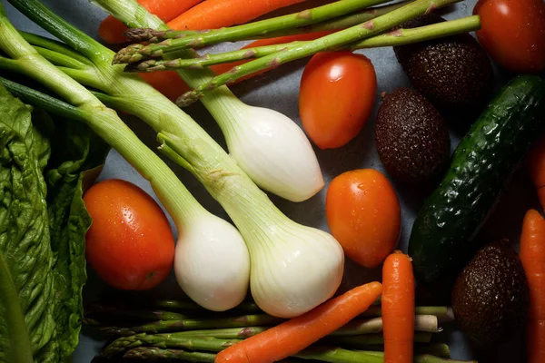 Groenten Een Stenen Tafel — Stockfoto