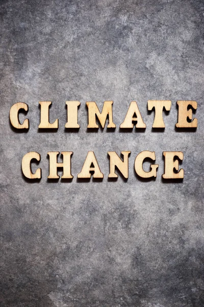 Текст Изменения Климата Серой Бумаге — стоковое фото