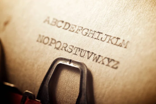 Alfabet Geschreven Met Een Schrijfmachine — Stockfoto