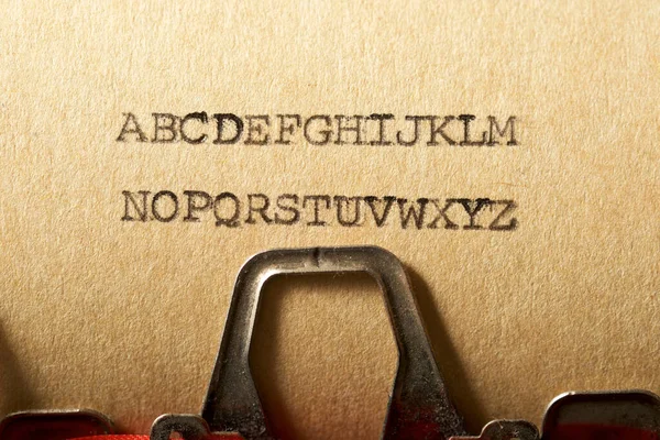 Alfabet Ditulis Dengan Mesin Tik — Stok Foto