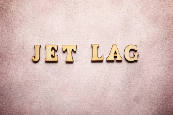 Jet Lag Text Auf Farbigem Papier — Stockfoto