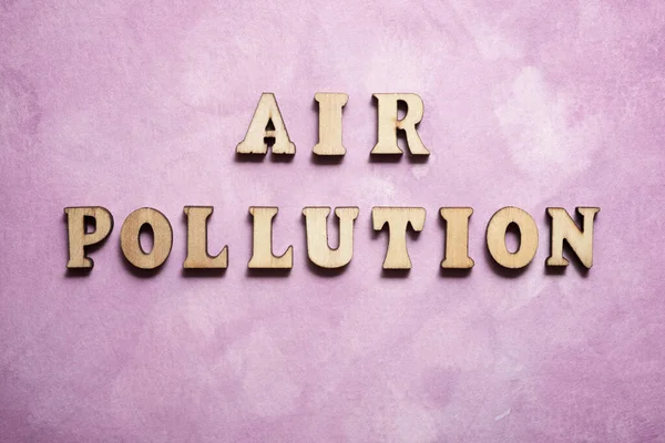 Tekst Zanieczyszczenia Powietrza Kolorowym Papierze — Zdjęcie stockowe
