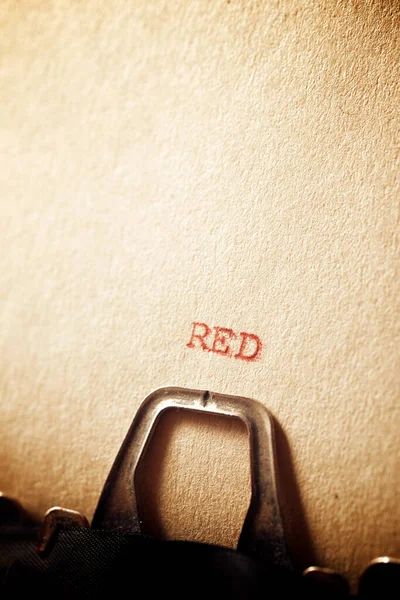 Rött Ord Skrivet Ett Papper — Stockfoto