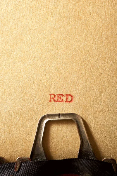 Κόκκινη Λέξη Γραμμένη Χαρτί — Φωτογραφία Αρχείου