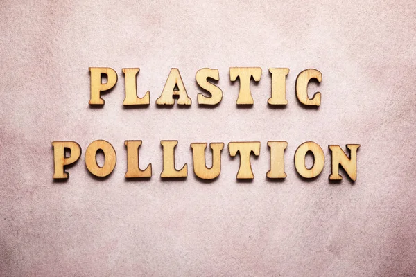 Teks Polusi Plastik Pada Kertas Berwarna — Stok Foto
