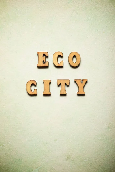 Eco Stadstekst Een Gekleurd Papier — Stockfoto