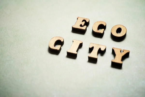 Eco City Text Ett Färgat Papper — Stockfoto