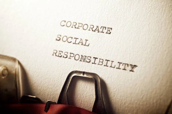 Corporate Social Responsibility text written with a typewriter.