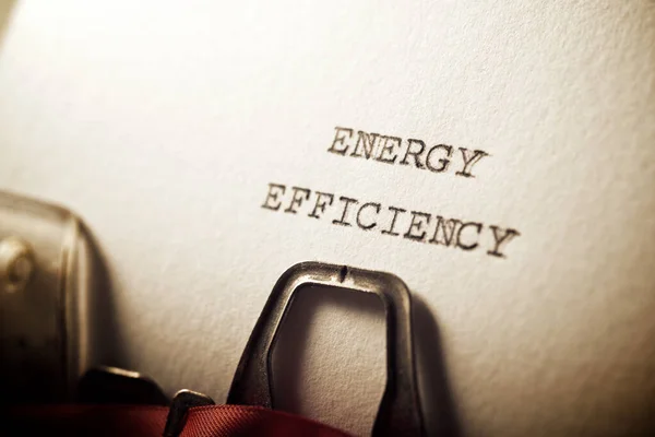 Energy efficiency text written with a typewriter.