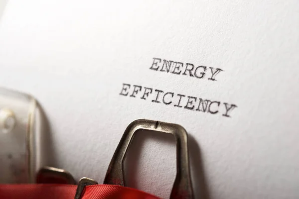 Energy efficiency text written with a typewriter.