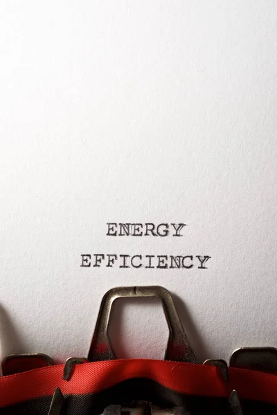 Text Energetické Účinnosti Psaný Psacím Strojem — Stock fotografie